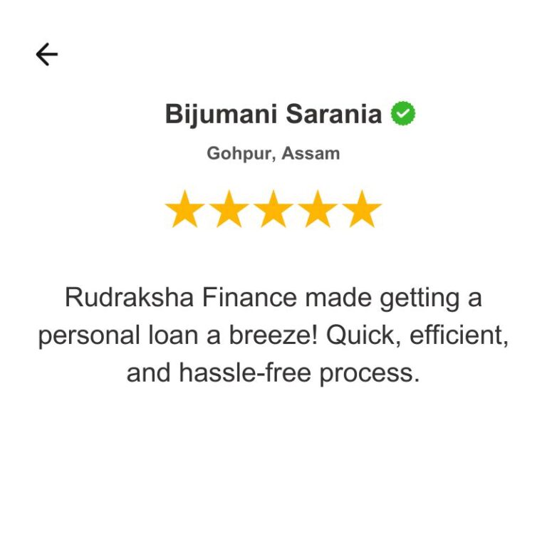 Rudraksha Finance Testimonial